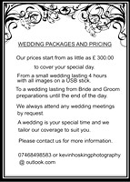 Weddings prices and information